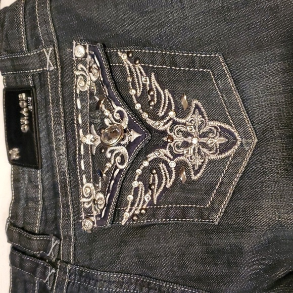 Grace in LA Flap Embellished Wings Sz. 13/30 Flared Blue Jeans - Picture 9 of 16